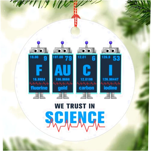 WengBeauty Fauci We Trust in Science Ornament in Fauci We Trust Oenament Dr Fauci Ornament Quarantine Christmas Christmas 2021 Ornament