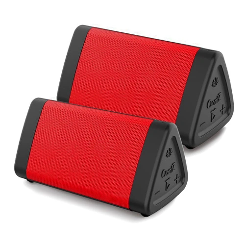Cambridge Soundworks OontZ Angle 3 Bluetooth Speaker, 2 Pack Portable Wireless Bluetooth Speaker, 10 Watts, Crystal Clear Stereo Sound, IPX5 Water Resistant Loud Bluetooth Speakers (Red-Dual)