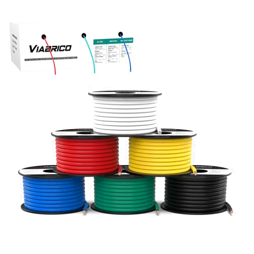 VIABRICO 14 Gauge Wire 600FT, 14 AWG Auto Wire 100ft Each Spool, 6 Colors Copper Clad Aluminium Low Voltage Electrical Wire 14 Gauge, Hookup Wire Kit for Breadboard/Automotive/DIY/Battery