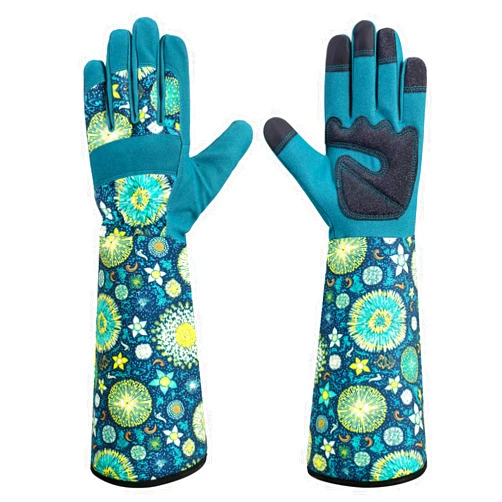 HODUP Gardening Gloves for Women,Long Floral Print Garden Rose Cactus Pruning Thorn-Proof Breathable Work Gloves with Touch Screen (Medium, Dandelions)
