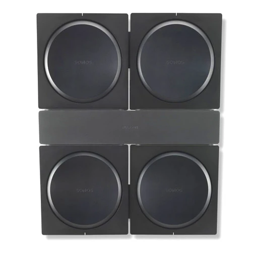 FLEXSON Wall Mount For 4 SONOS AMPS (Black)