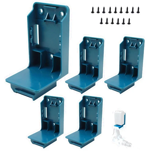 Generic Compatible with Makita 18V Battery 5 Packs Tools Drill Mount Holder Mounts Dock Holder Fit for BL1860 BL1850 BL1840 BL1830,2 in 1 Battery &Drill Tools Holder Dock Hanger with Screws