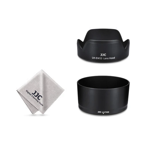 JJC (1+1) Lens Hood for Canon R50 R100 Dual Lens Kit (RF-S 18-45mm F4.5-6.3 is STM and RF-S 55-210mm F5-7.1 is STM) Replaces ET-60B and EW-53 Lens Hood