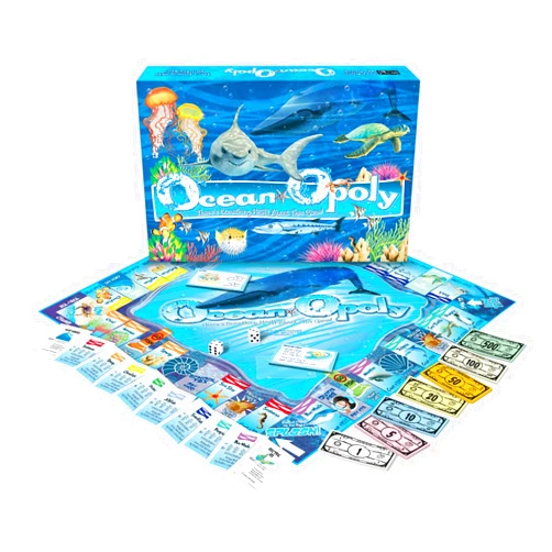Late for the Sky Ocean-Opoly Board Game, Blue