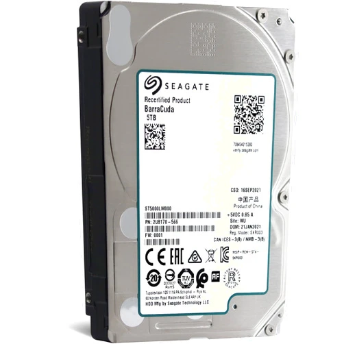 Seagate BarraCuda Internal Hard Drive 5TB SATA 6Gb/s 128MB Cache 2.5-Inch 15mm (ST5000LM000) (Renewed)