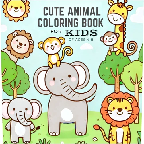 By Leo WildPaw (Author) Cute Animal Coloring Book For Kids Of Ages 4 - 8:: 54 Creative Animal Coloring Designs For Wonderful Children(A Fun Filled Adventure.)
