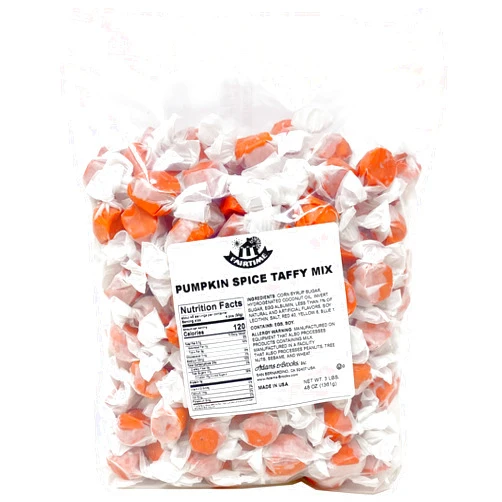 Fairtime Adams & Brooks Taffy Bulk Pumpkin Spice Candy for Candy Buffets, Thanksgiving Candy, Bulk Candy, Pinata Candy, Individually Wrapped Candy - Kosher Candy, 3 Pound Bag