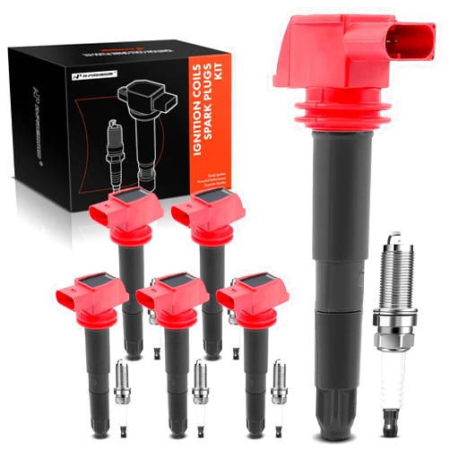 A-Premium Set of 6 Ignition Coil Pack and Iridium Spark Plugs Compatible with Porsche Cayenne 2008-2014 4.8L, Panamera 2010 4.8L, Panamera 2011-2016 3.6L 4.8L