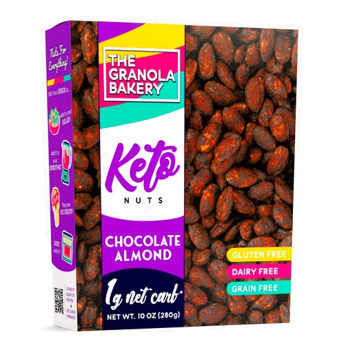THE GRANOLA BAKERY TGB Chocolate Almonds | 1g Net Carb Keto Snack | Gluten Free Low Carb Candy Nuts, 10 Ounces