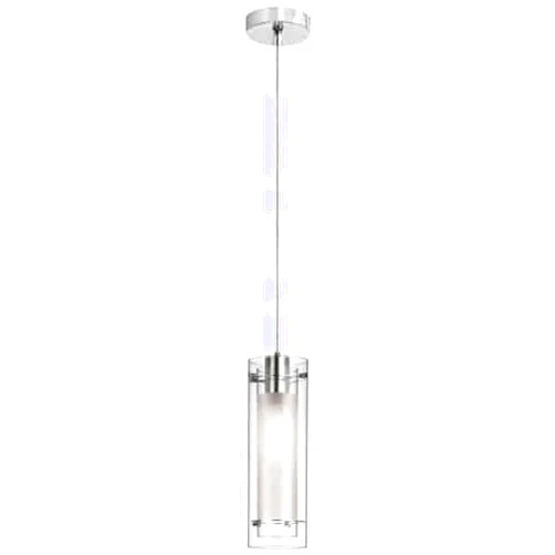 Dainolite 22152-CF Pasha 1-Light Incandescent Modern Dimmable Hanging Pendant Light Fixture for Kitchen Island, Dining Room, Foyer or Bar with Frosted Glass Shade - 5'' - Polished Chrome