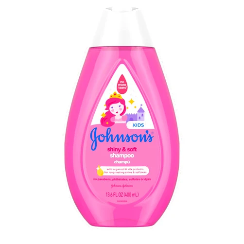 Johnson's Baby Johnson's Kids Shiny & Soft Tear-Free Kids' Shampoo with Argan Oil & Silk Proteins, Hair Wash Gently Cleanses & Boosts Natural Shine & Softness, Hypoallergenic, Sulfate-Free, 13.6 fl. oz