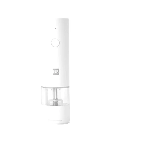 QXCIVR Huohou Electric Grinder Pepper Seasonings Spices Grain Mill Salt Shaker L/E/D Light 5 Modes Kitchen Cooking Tool(White-Charging Ver.)