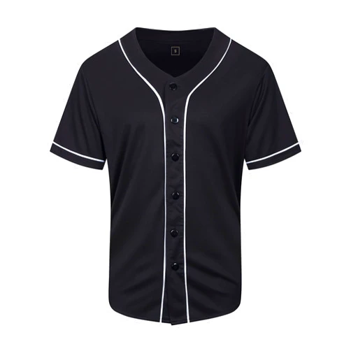 KUAIPAO Blank Baseball Jersey,Short Sleeve Plain Jersey Shirt,Sports Uniform for Men Women(White, Black, Red,Blue,S-3XL)