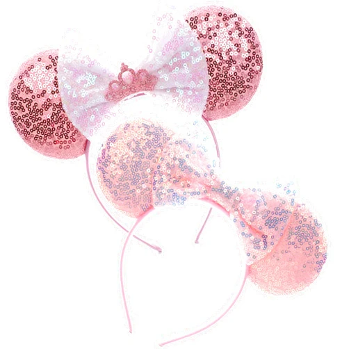 QEAGVJ Mermaid Mouse Ears Headband Sequin Bow Mouse Ears Headband Party Princess Decoration