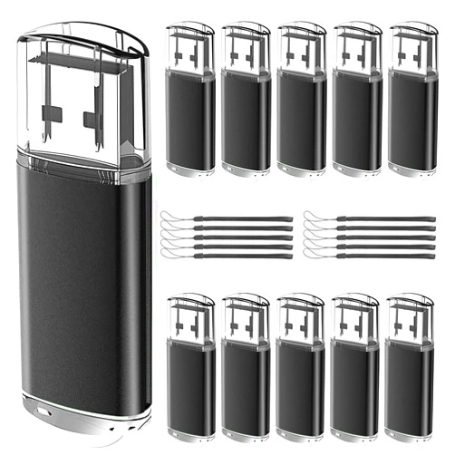 EASTBULL USB Bulk Flash Drive 8GB Flash Drives 10 Pack USB 2.0 Drive Bulk Memory Thumb Drive for Storage and Backup 8GB 10 Pack Black
