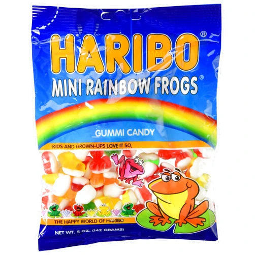 Haribo Gummies - Mini Rainbow Frogs - 5 oz