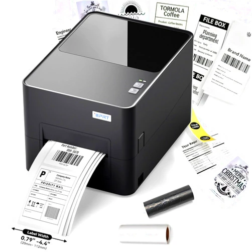 iDPRT Industrial Thermal Label Printer, 6IPS High-Speed 4.4'' Max Width, USB/Ethernet, Dual Mode Thermal Transfer & Direct Thermal, 203DPI Barcode Printer for Large Warehouse Logistics & Healthcare
