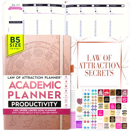 Freedom Mastery Law of Attraction Planner 2024-2025 - Academic Planner 2024-2025 | Weekly and Monthly Planner | Increase Productivity & Happiness | Daily Manifestation Journal | Goal Planner, Gratitude Journal & Planner Stickers | Dated from July 2024 - July 2025