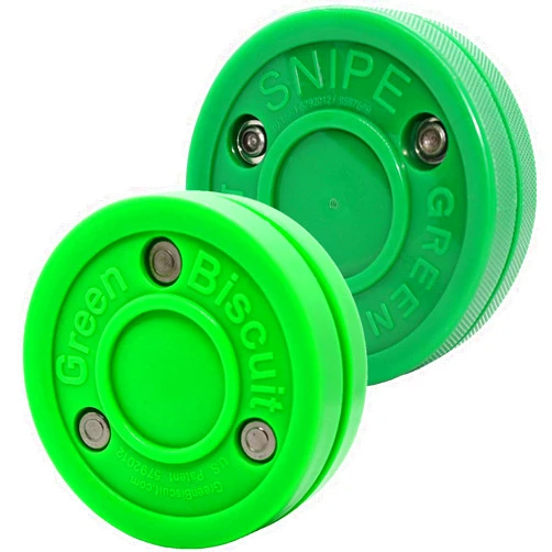 Green Biscuit 2 Pack| 1 Passer and 1 Shooter | Off-Ice Shooting, Stickhandling and Passing Pucks | The are Great for Street Hockey