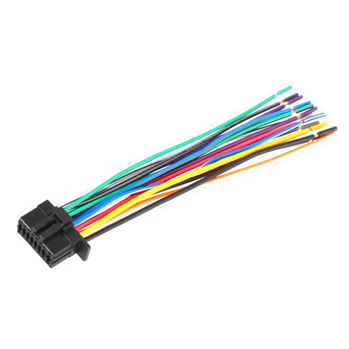 Motoforti Universal Car Stereo CD Player Wiring Harness, Wire Radio Adapter Install Plug, 16 Pins, for Kenwood