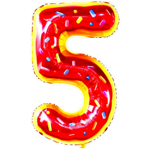 KatchOn Giant Donut 5 Balloon Number - 40 Inch | Number 5 Donut Party Decorations | Happy 5th Birthday Balloon
