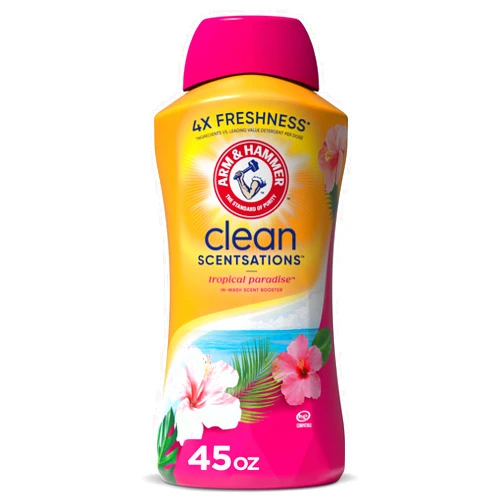 ARM & HAMMER Clean Scentsations In-Wash Scent Booster, Laundry Crystals Scent Booster Tropical Paradise scent, 45 Oz