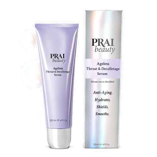 PRAI Beauty Ageless Throat & Decolletage Serum for Instantly Ageless Neck | Neck Firming and Tightening Serum | Anti-Aging Serum that Shields Skin from Damage and Improves Skin Tone + Colour