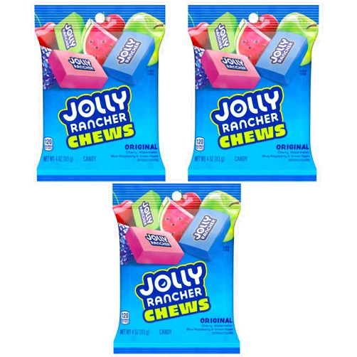 Jolly Rancher Fruit Chews - Pack of 3 - Delicious Chewy Candy in the Classic Flavors - Perfect for Snacking on the go