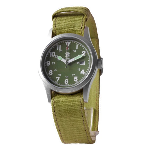 Smith & Wesson Men's Military Watch, 3 Interchangeable Canvas Straps, 3 ATM Water Resistant, Date Display, Scratch Resistant Glass, Suitable for Outdoor Activities, 38 mm