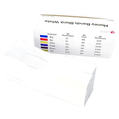 L LIKED Money Band Self Sealing Currency Straps for Bill Wrappers (Blank White - 1000 PCS)
