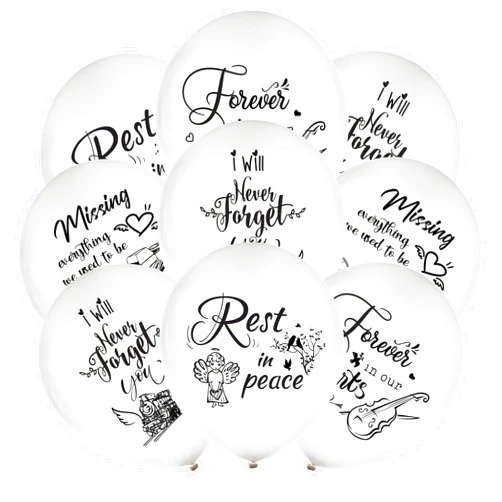 XLSXEXCL 60 Pcs Memorial Balloons White Funeral Balloons White Latex Balloons 12 in with 3 Roll White Balloon Ribbon for Funeral Decoration