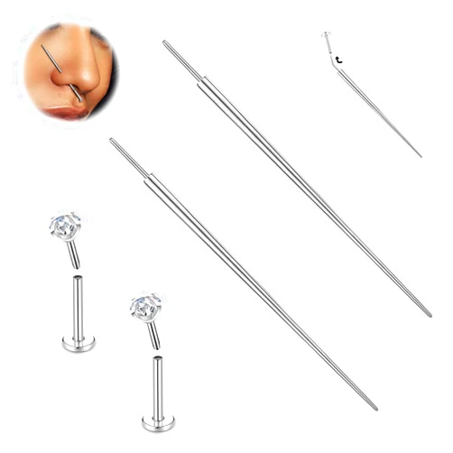 BodyAce G23 Titanium Threadless Piercing Taper, 14G 16G 18G Piercing Taper Insertion Pin, Body Piercing Stretching Kit Assistant Tool for Nose/Ear/Navel/Lip/Eyebrow