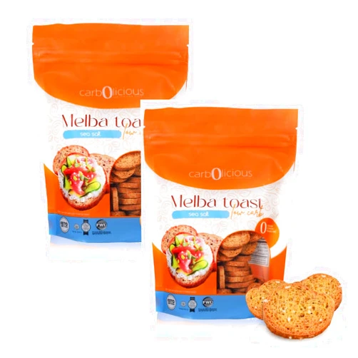 Carb-o-licious Low Carb Melba Toast Keto Friendly (2 Pack, Sea Salt)