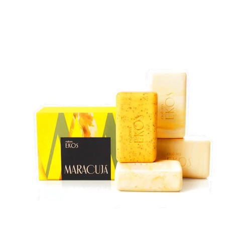 natura - Ekos Maracujá Creamy & Exfoliating Bar Soap Set (4 Pack) - 1 Exfoliating Bar, 3 Creamy Bars - Pure Vegetable Oils - Vegan Skin Care - Brazilian Beauty Secrets - Self Care - 3.5oz (100g)