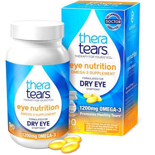 TheraTears Thera Tears Nutrition, 1200mg Omega-3 Supplement Capsules, 90-Count (Pack of 2)