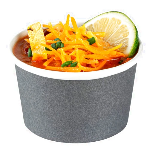Restaurantware Coppetta 5-Ounce Dessert Cups, 200 Disposable Ice Cream Cups - Lids Sold Separately, Sturdy, Gray Paper Frozen Yogurt Bowls, For Hot And Cold Foods, Perfect For Gelato Or Mousse - Restaurantware