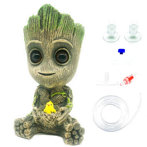 AnxunJim Aquarium Groot Air Bubbler Decorations Fish Tank Air Stone Set