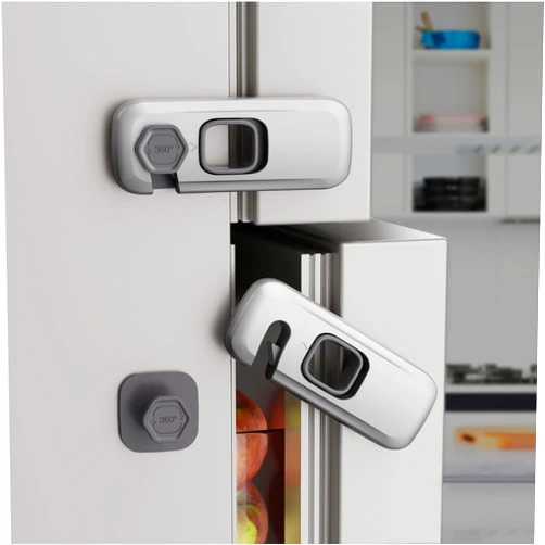 KIZZHISI 5 Pack Child Proof Refrigerator Lock, Baby Proofing Cabinet Locks, oven lock child safety, fridge lock, for Fridge, Drawers, Dishwasher, Oven, Cupboard, Closet, Adhesive, No Tools Need(Grey)