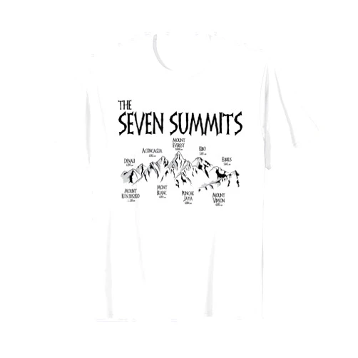 Nature Hiking Mountaineer Gifts 7 Summits Mount Everest Mont Blanc Puncak Jaya Mountaineer T-Shirt