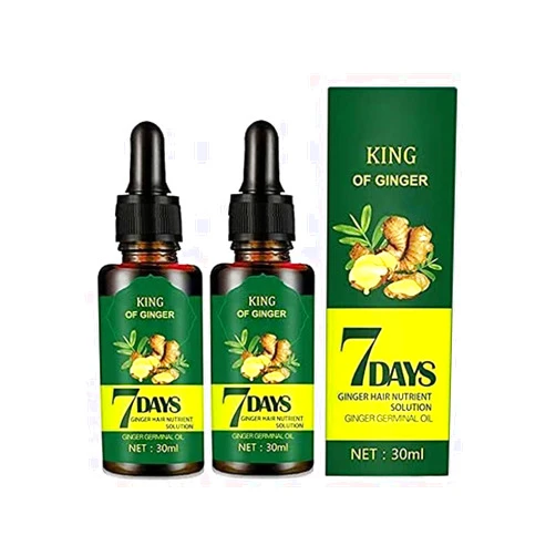 DWENGWUN Ginger Hair Growth Germinal Oil, Regrow 7 Days Ginger Germinal Serum for Nourishing Hair Roots, Hair Growth Serum for Hair Loss, Natural Ginger Essential Oil, Ginger Serum Essence 30ml(2 Pack)