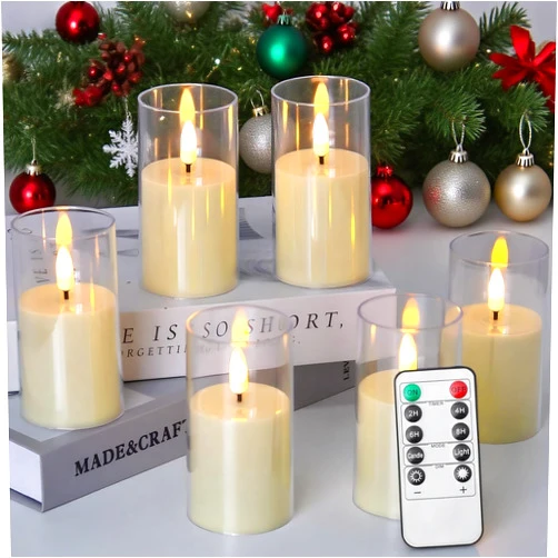 RICKUNCL Flickering Flameless Candles with Remote, 2