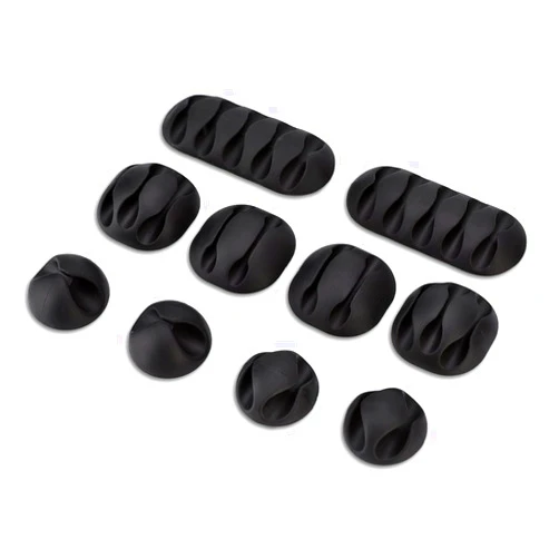 Mugast 10Pcs Universal Desktop Cable Holder, Cord Organizer Clip for Charging Cables USB Cables Audio Cables Network Cables, etc