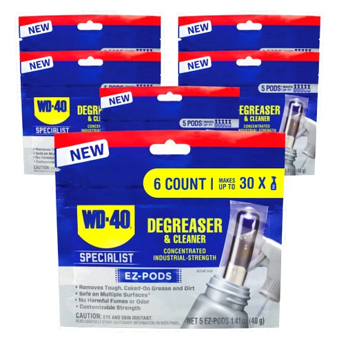 WD-40 Specialist Degreaser and Cleaner EZ-PODS, Customizable Industrial-Strength Concentrate, Multi-Surface Cleaning Solution, 6-Pack of 5-Count, 30 PODS Total