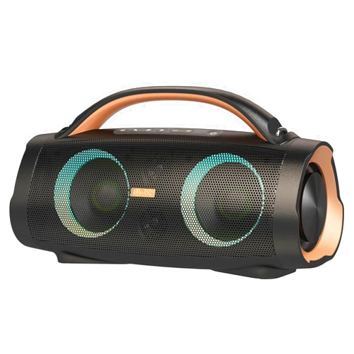 DOSS Extreme Boom+ Loud Bluetooth Speaker with 100W Stereo Sound, Extra Bass, 20H Playtime, Party-Sync Led Lights, Built-in Power Bank, IPX6 Waterproof Outdoor Speaker for Camping, Travel-Copper Gold