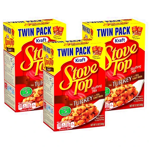 Kraft Stove Top Stuffing Mix, Turkey, Twin Pack, 12 Ounce - PACK OF 3 12 Ounce (Pack of 3)