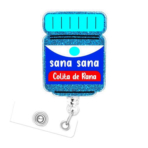 Bedocia Cute Nurse Badge Reels Retractable Pharmacy Pharmacist, Blue Glitter Name Tag Badge Holder for Nurse LPN RN Medical Assistant