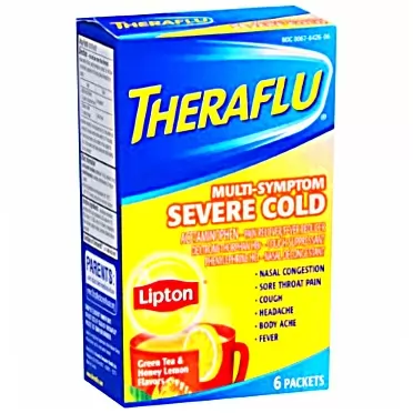 Theraflu Multi Symptom Severe Cold with Lipton Packets, 6 Count (Pack of 4)
