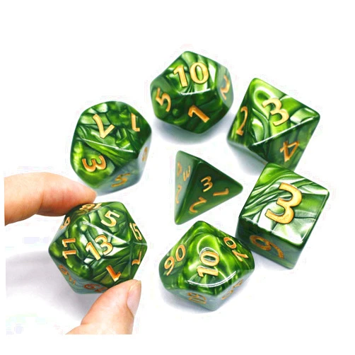 HD Dice- DND Polyhedral Dice Set 25mm Giant Dice for Dungeons and Dragons D&D Pathfinder RPG MTG Role Playing Dice with Dice Bag (Green)