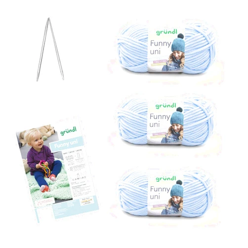 Gründl 3442 SB LCD Complete Cross Stitch Kit Funny Cotton Pastel Blue Polyester 29 x 19 x 8 cm