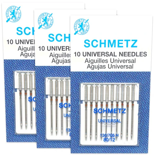 Schmetz Universal Sewing Machine Needles - Size 80/12-3 Cards - 30 Needles
